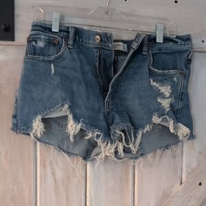 Distressed Denim Shorts